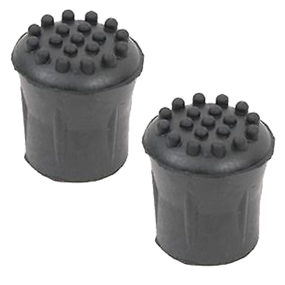 Heavy Duty Walking Stick Rubber Ferrules 2Pc Black 16Mm Cane Crutch Bottom End