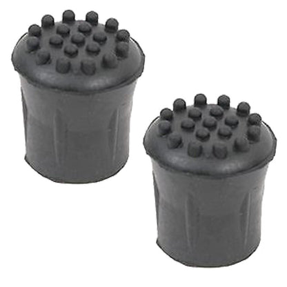 Heavy Duty Walking Stick Rubber Ferrules 2Pc Black 16Mm Cane Crutch Bottom End