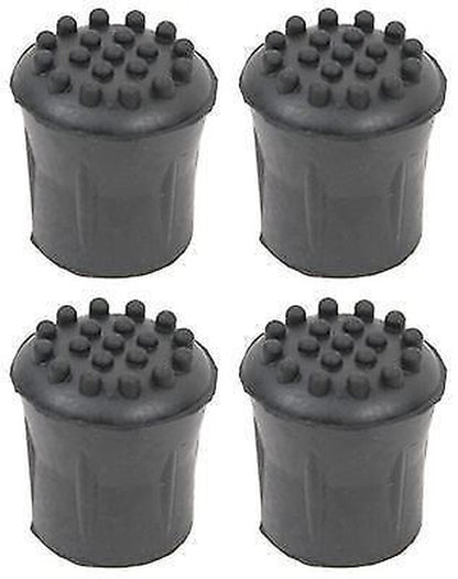 Heavy Duty Walking Stick Rubber Ferrules 2Pc Black 16Mm Cane Crutch Bottom End