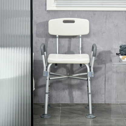 Aluminium Shower Chair Adjustable Bath Stool for Senior Disabled Pregnant
