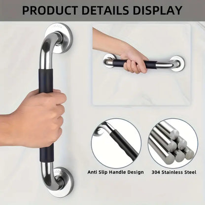 Grab Rail Handle Stainless Steel Silicone 30cms 12in 1pcs