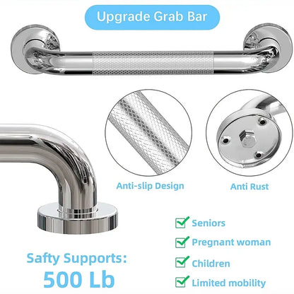 Grab Rail Stainless Steel Anti Slip 29.9cm 11.77cm 2pcs