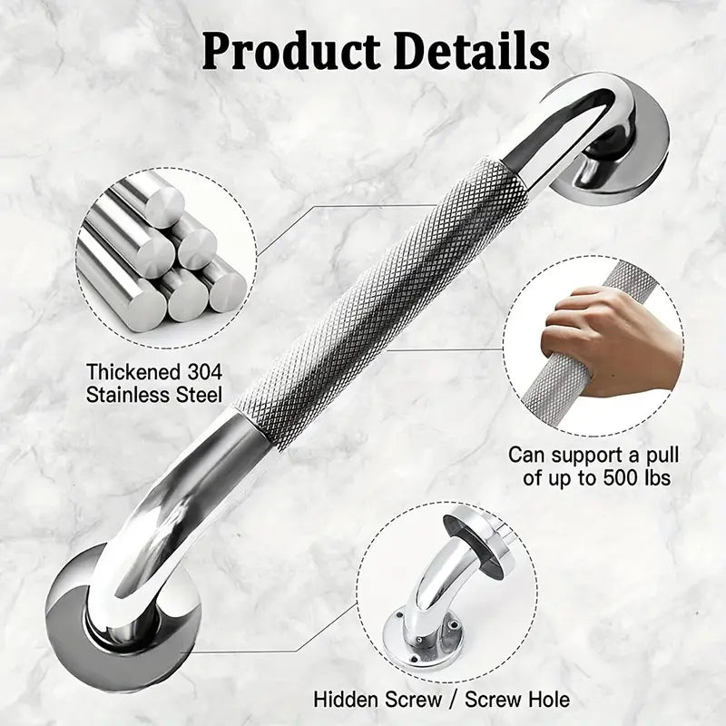 Grab Rail Stainless Steel Anti Slip 29.9cm 11.77cm 2pcs