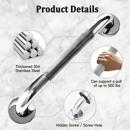 Grab Rail Stainless Steel Anti Slip 29.9cm 11.77cm 2pcs