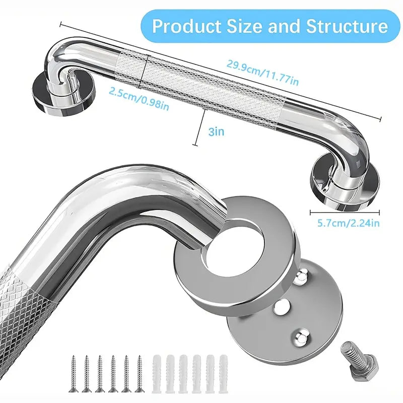 Grab Rail Stainless Steel Anti Slip 29.9cm 11.77cm 2pcs