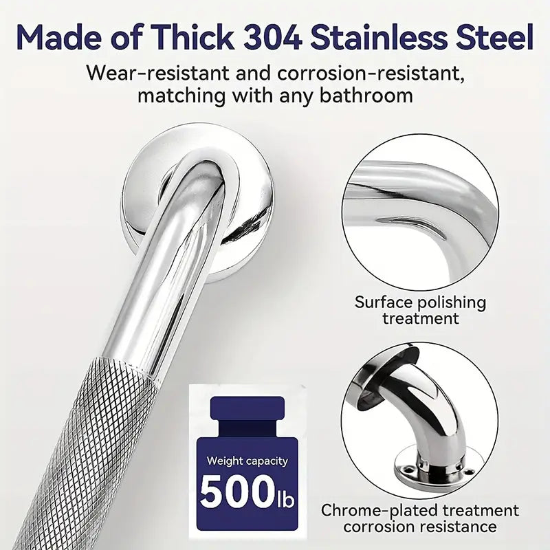 Grab Rail Stainless Steel Anti Slip 29.9cm 11.77cm 2pcs