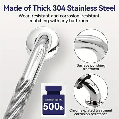 Grab Rail Stainless Steel Anti Slip 29.9cm 11.77cm 2pcs