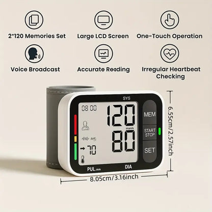 Smart Screen Wrist Blood Pressure Monitor