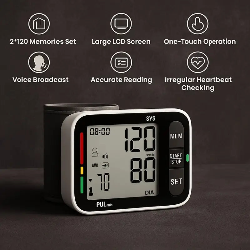 Smart Screen Wrist Blood Pressure Monitor