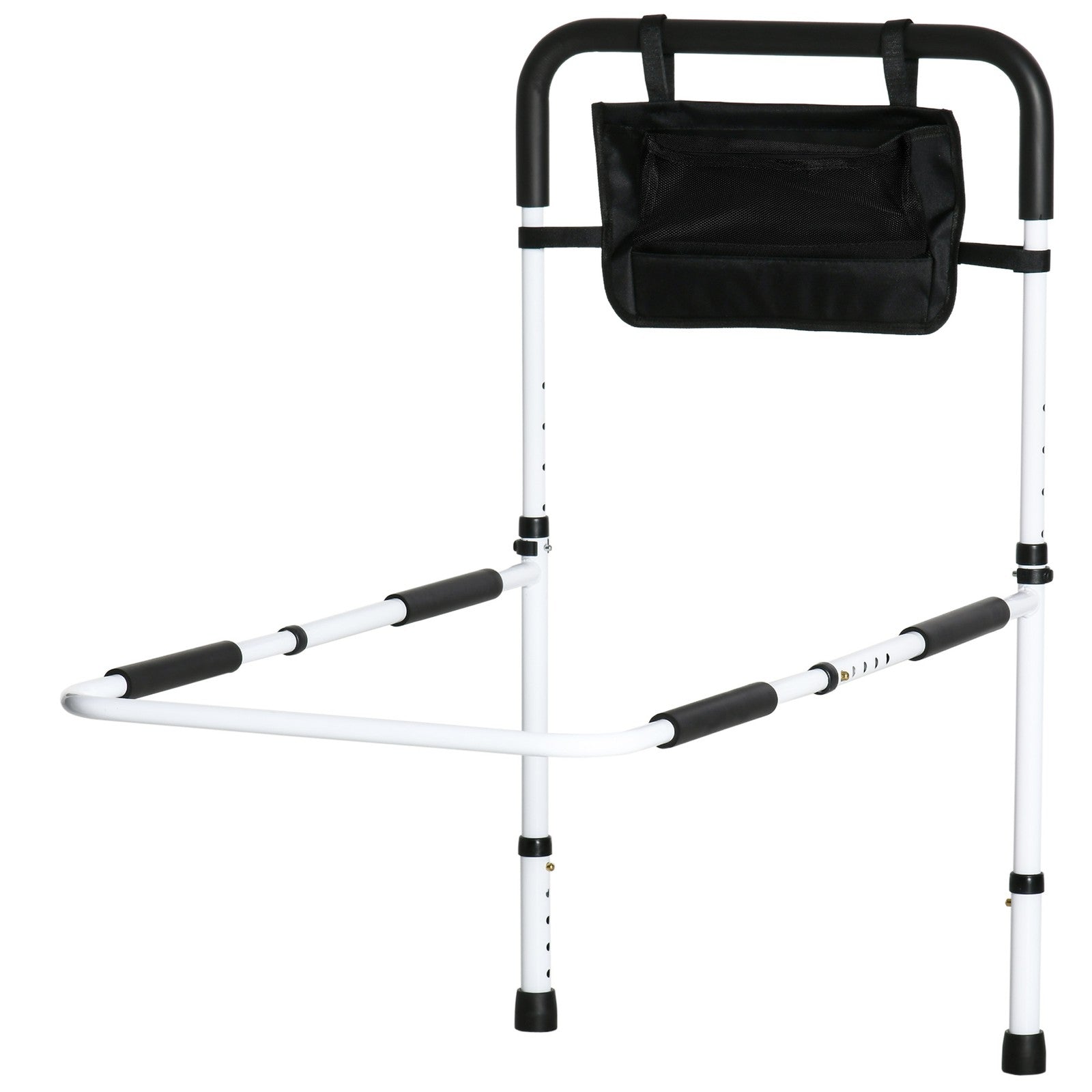 Safety Bed Rail Adjustable Bed Assist Rail with Pocket for Disabled and Senior