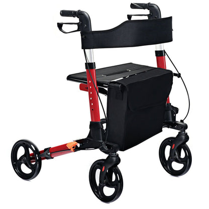 Lightweight Aluminium Folding Walking Mobility Aid with 4 Wheels