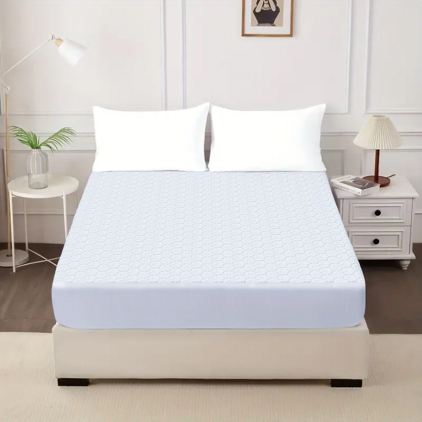 Waterproof Non Noisy Mattress Protector Fitted Sheet Single Double King Size Bed