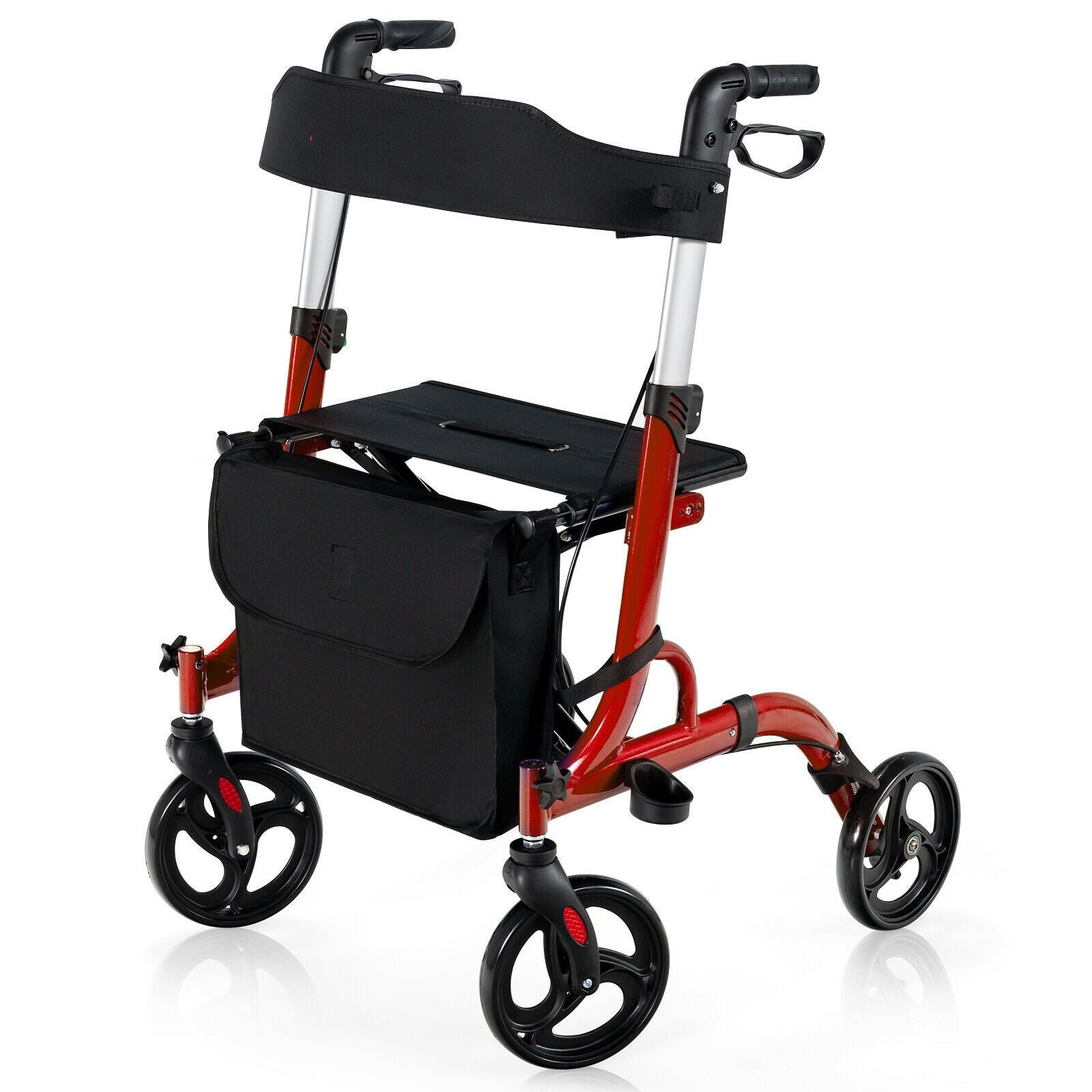 2 in 1 Walker Aluminium Mobility Walking Aid with Seat Adjustable
