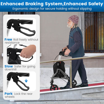 Walker for Seniors Foldable Rollator Walker with Lightweight Aluminum Frame