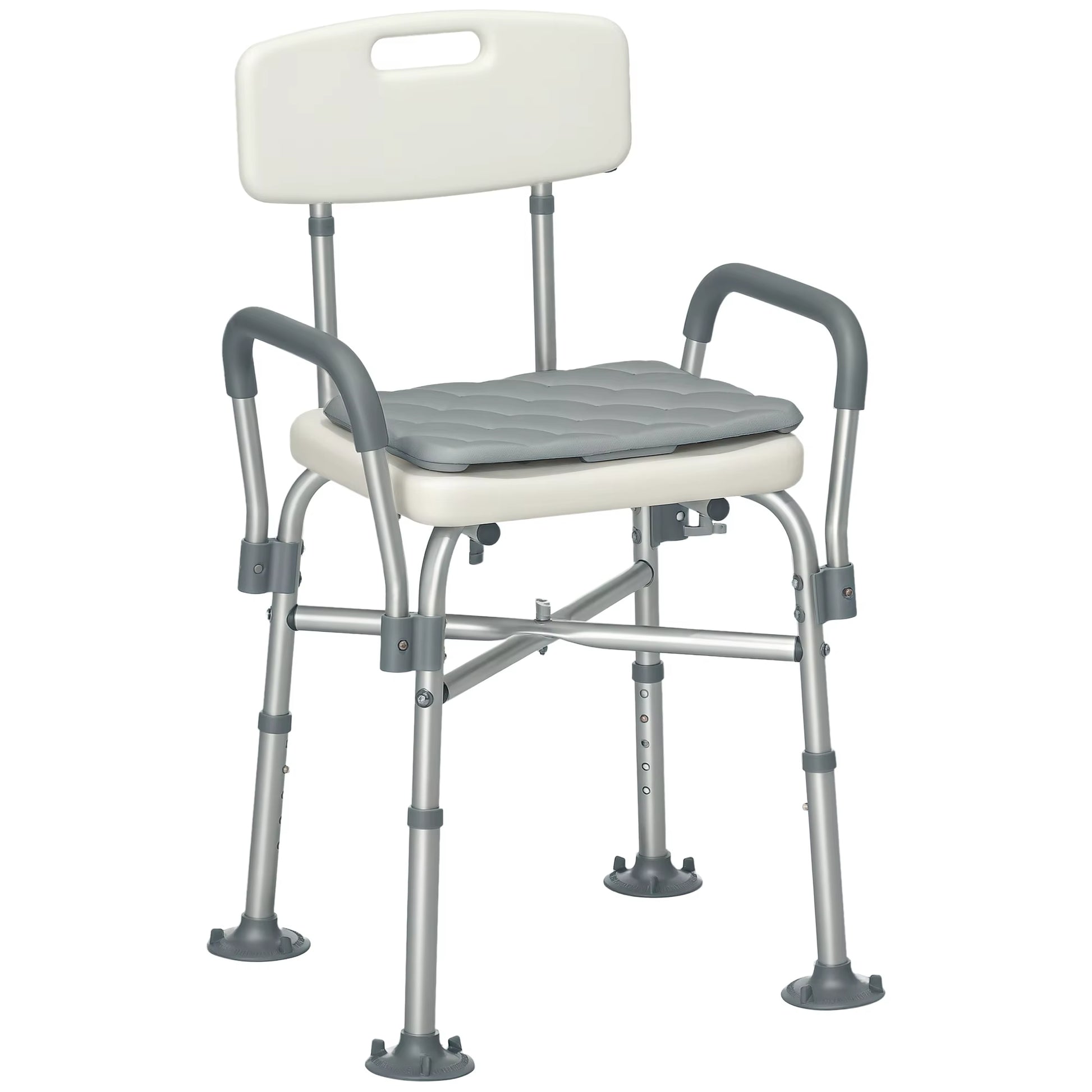 Aluminium Shower Chair Adjustable Bath Stool for Senior Disabled Pregnant