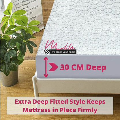 Waterproof Non Noisy Mattress Protector Fitted Sheet Single Double King Size Bed