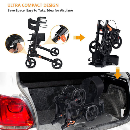 Lightweight Aluminium Folding Walking Mobility Aid with 4 Wheels