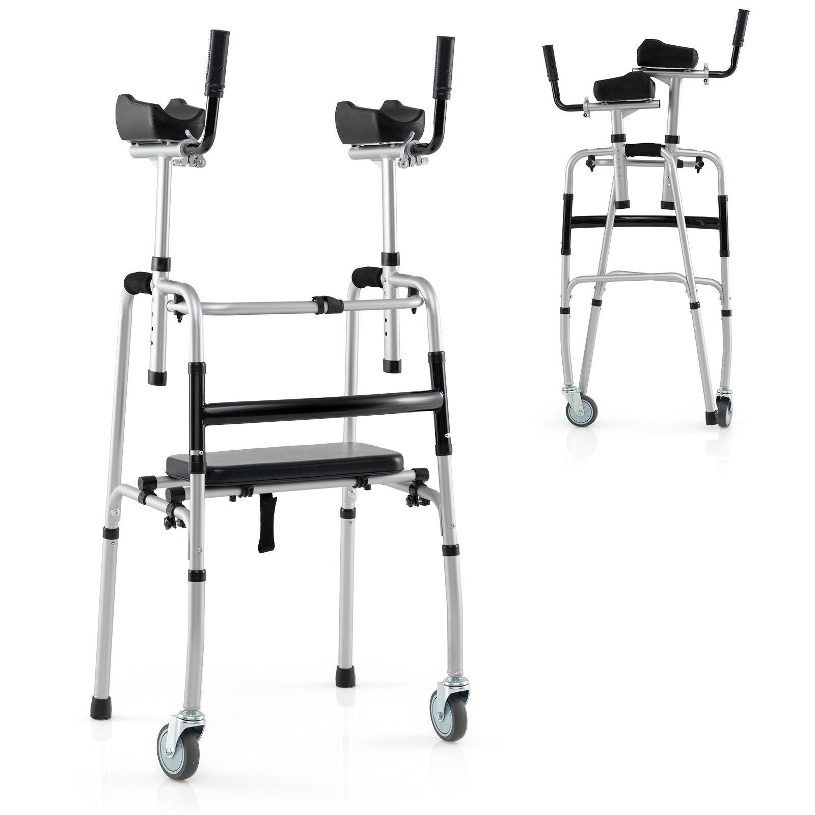 Versatile Rolling Walker with Padded Seat and 2 Premium Wheels