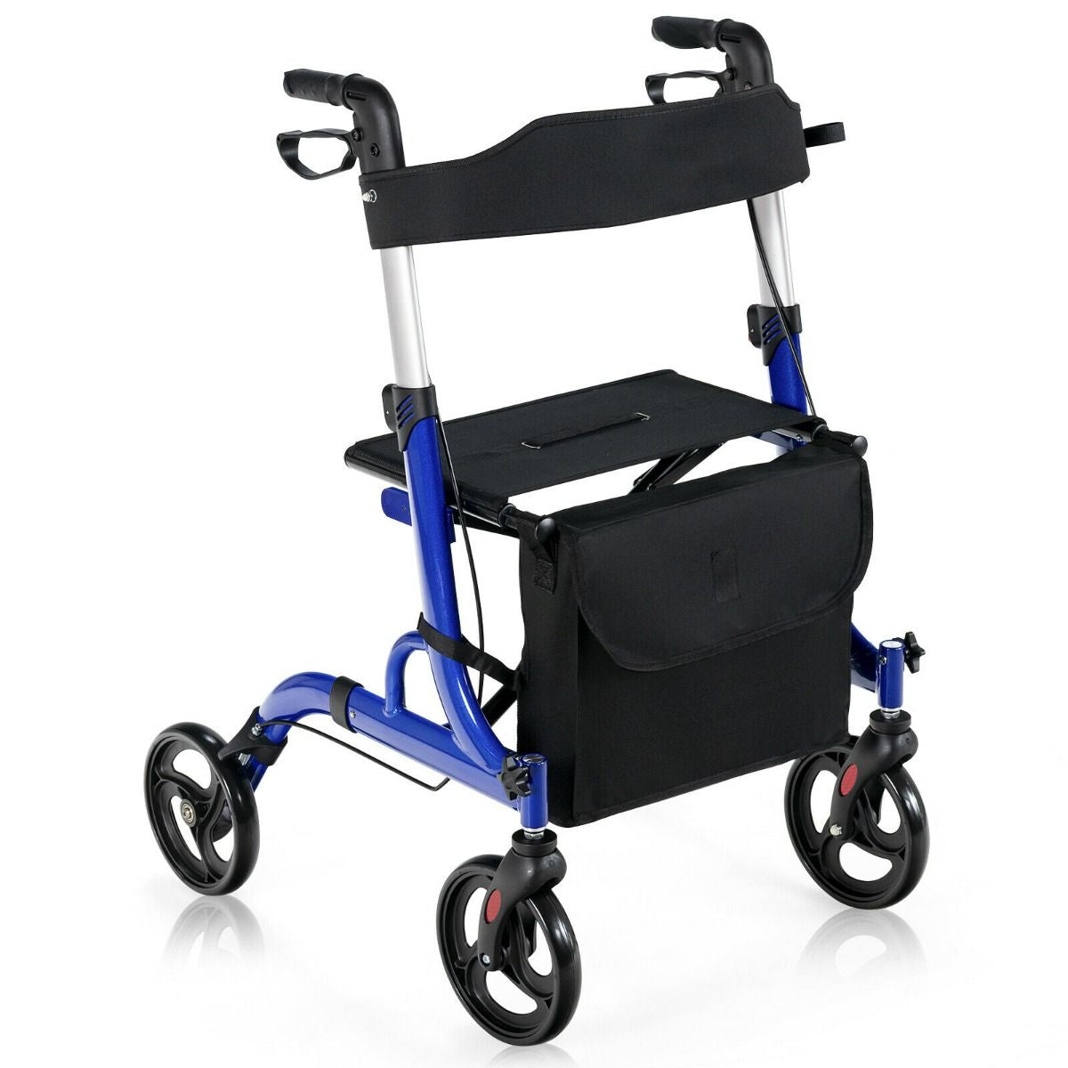 2 in 1 Walker Aluminium Mobility Walking Aid with Seat Adjustable