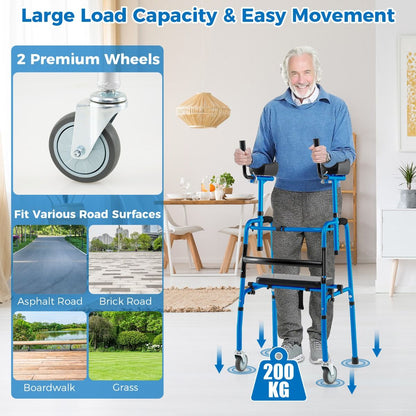 Versatile Rolling Walker with Padded Seat and 2 Premium Wheels