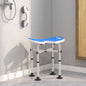 Height Adjustable Shower Stool with Suction Grab Rail U-Shaped Padded Seat