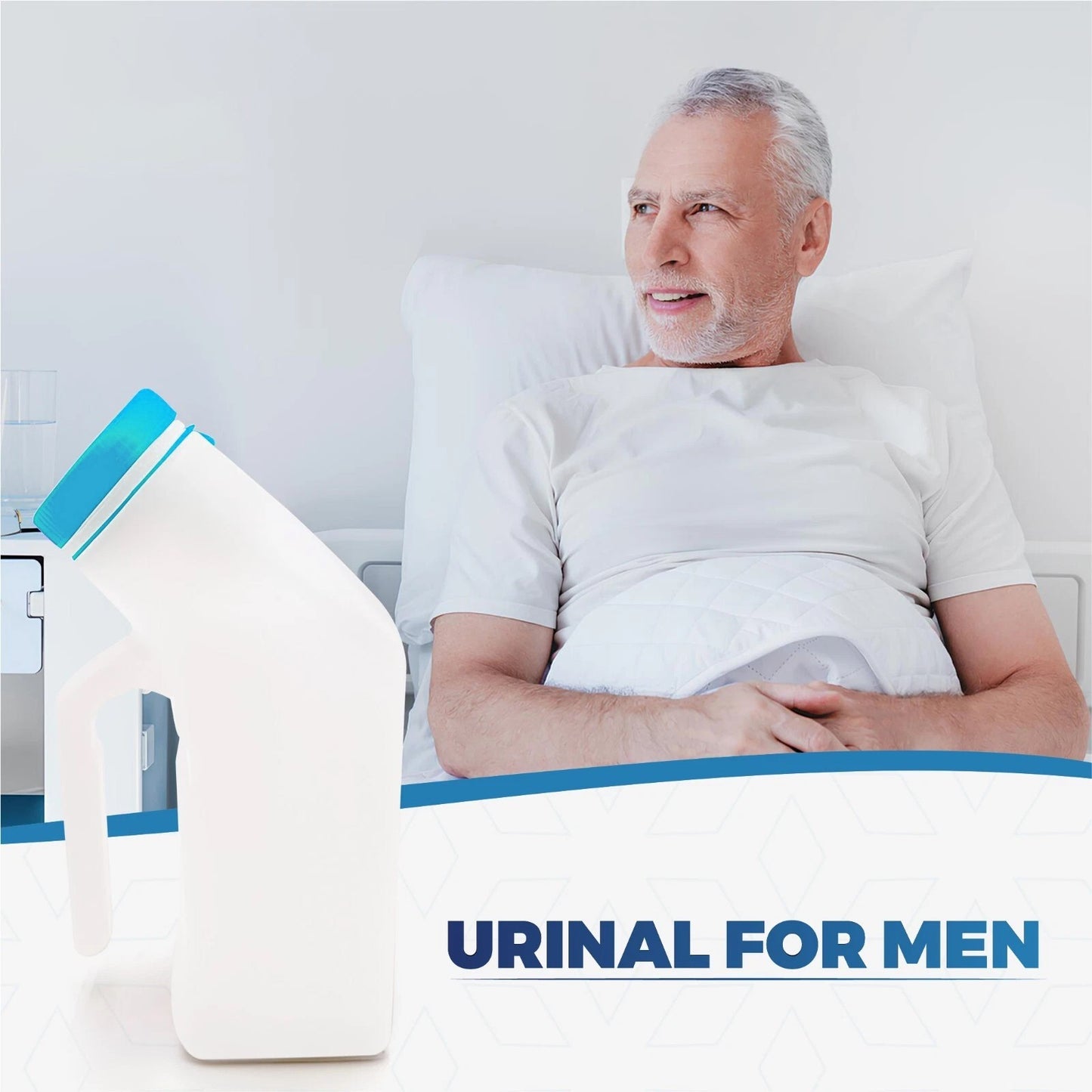 2PCS Male Urinal Portable Incontinence Bottle for Men Travel W/ Night Light - UK