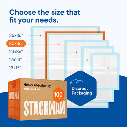 Chucks Pads Disposable [50-Pack] Underpads 30X36 Incontinence Chux Pads Absorbent Fluff Protective Bed Pads - Extra Large Pee Pads for Kids, Adults & Elderly | Leak Proof Puppy Pads for Training - XXL