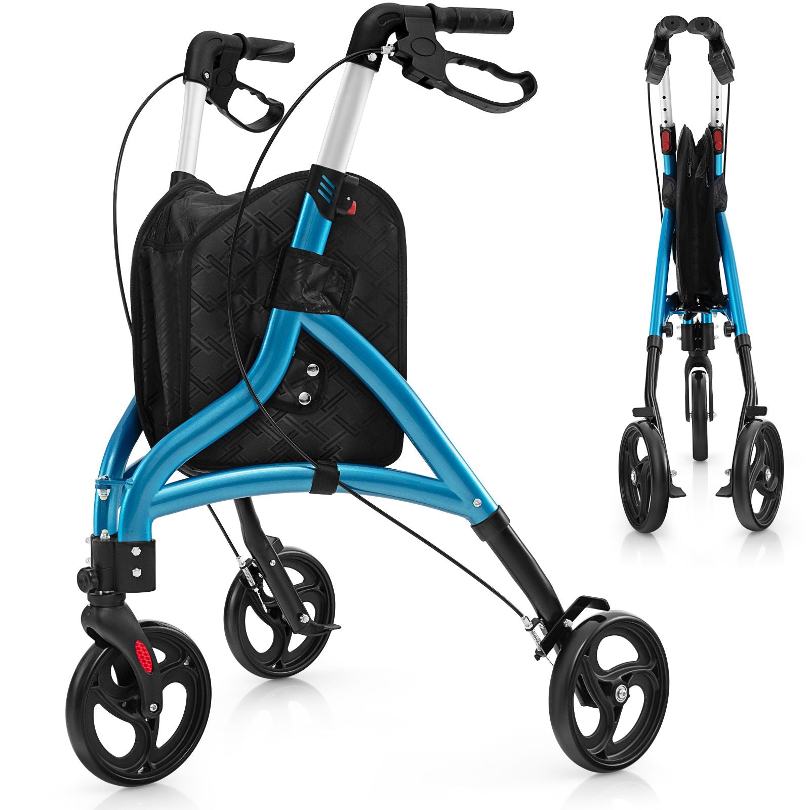 Walker for Seniors Foldable Rollator Walker with Lightweight Aluminum Frame