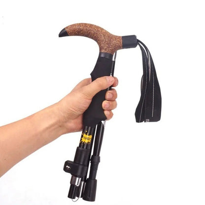 Folding T-Handle Walking Cane – Adjustable Aluminum Alloy Trekking Pole & Crutch